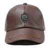 CHENNUO Leather Cap Men's PU Leather Baseball Cap Winter Baseball