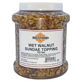 Bits N Things Wet Walnut Dessert Topping | Ice Cream, Sundaes, Pie | Kosher & Made in America | 64 oz.