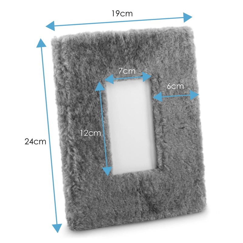 AmeliaHome Picture Frame Faux Fur Cream, Fur cream