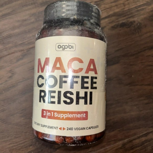 agobi Maca 1800mg with Coffee, Reishi Mushroom for Energy, Stamina,