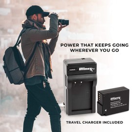 Ultimaxx AC/DC Home & Travel Charger with 2X BLC12 Extended Life Batteries for Panasonic DC-FZ1000 II DC-G95 DMC-G85 DMC-GH2 DMC-G5 DMC-G6 DMC-G7 DMC-GX8 DMC-FZ200 DMC-FZ300 DMC-FZ1000 DMC-FZ2500