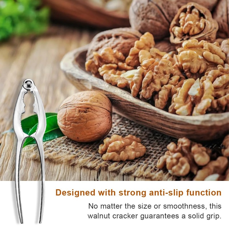 WMUVAZA Nutcracker, Robust Zinc Die-Cast Nutcracker Walnuts Nutcracker Handle Stainless