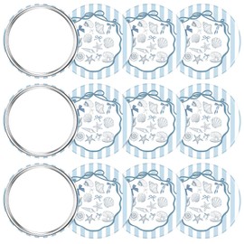 Wenqik 12 Pcs Shells Compact Mirrors, Beach Round Pocket Mirror Bulk, Mini Makeup Mirrors, Handheld Portable Mirror Gift for Women Girls Night Party Disco Party Favors Purse Travel