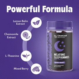 Twin Pack Natural Sleep Support Gummies for Adults - Melatonic Formula for Restful Nights, Sleep Gummies Promoting Natural Sleep Production, Promotes Healthy Sleep Patterns, 60 Count