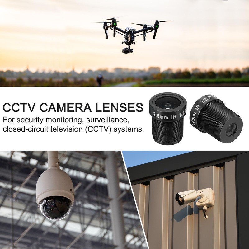 PATIKIL 3.6mm CCTV Camera Lens, F2.0 FPV Security Lens 3MP