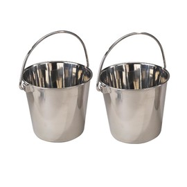 Pro Select Heavy Duty Stainless Steel Handled Snag Free Design Dog & Animal Feeding Pails(288 oz)