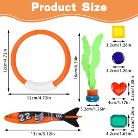 XTUDOU® 19-Piece Pool Toy Diving Rings Set, Diving Animals, for Diving Ring Diving Rings for Children from 4, Swimming Toy, Diving Training Gifts for Summer Pool for Boys and Girls