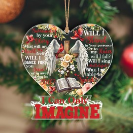 Faith Holiday Designs Rose Flower Holidays Deco Cardinal Bird Merry Christmas Decor Heart Accessories Xmas Cross, Acrylic Ornaments, Heaven Gifts, Cardinal I Can Only Imagine