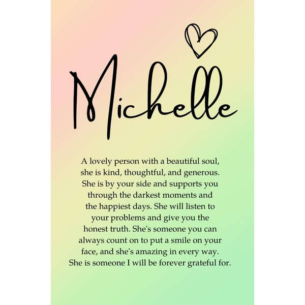 Michelle: A unique personalised notebook for women and girls, a