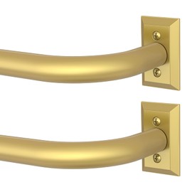 Hei!Dear 2 Pack Blackout Curtain Rods for Windows 48 to 84 Inch (4-7Ft),1'' Heavy Duty Adjustable Wrap Around Curtain Rods for Room Darkening, Modern Decorative Drapery Rod for Bedroom, Gold