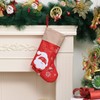 Christmas Stocking Decorative Cartoon Pattern Cuff Stocking Ornament for Tree