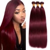 Labamiya 99J Straight Human Hair Bundles 16 18 20 inch