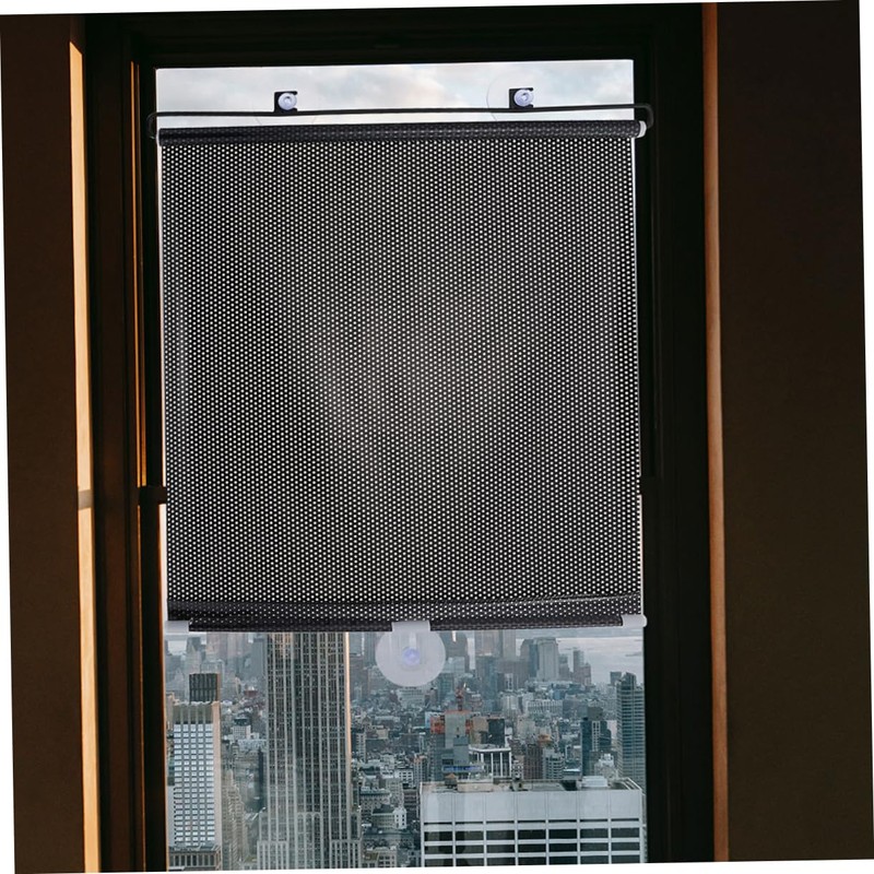 BIUDECO Space-Saving Retractable Window Shades Window Privacy Suction Cup Roller