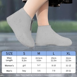 JEVRKAPZ Waterproof Shoe Covers,Upgrade Reusable Rain Shoe Galoshes with Zipper,Resistant Snow Overshoes,Foldable Shoe Protectors,Non-Slip Washable Rain Snow Bowling Travel Indoor Outdoor Overshoe
