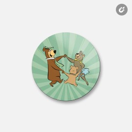 Unbranded Yogi Bear Cartoon Boo Boo Cindy | 4'' X 4'' Round Decorative Magnet