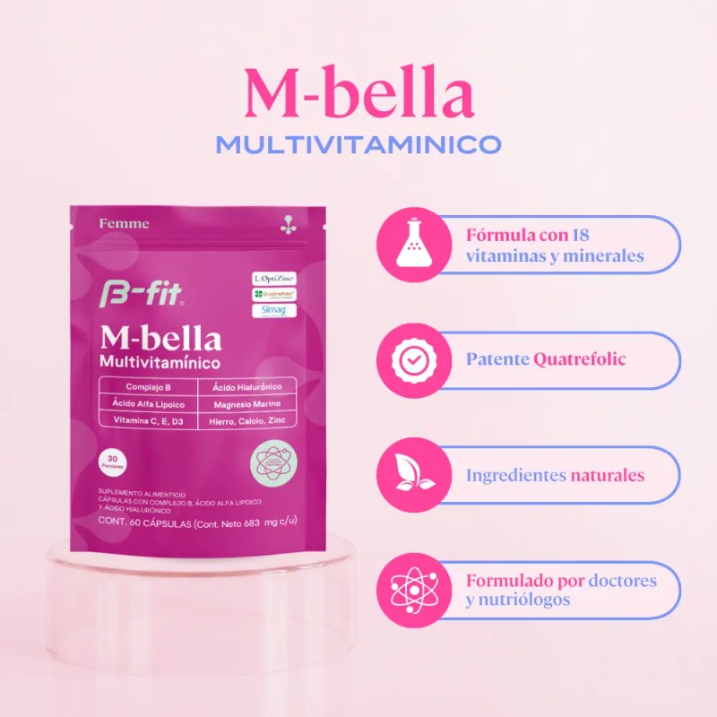 Fit Bella Vitaminas Mujer Cápsulas 683 Suplemento Alimenticio Minerales Multivitamínico
