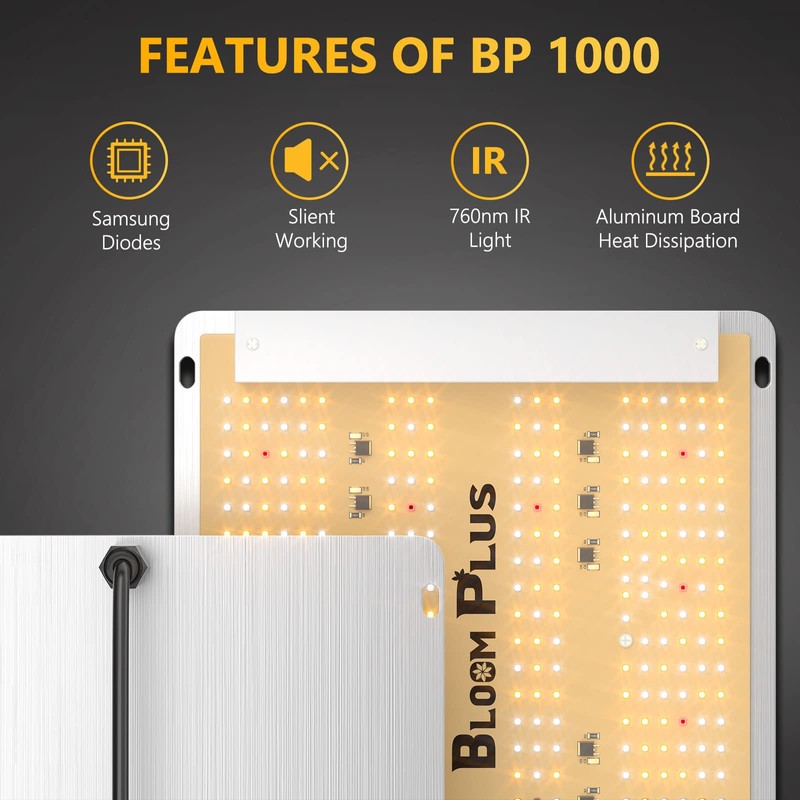 Bloom Plus LED Grow Light BP1000 for Indoor Plants, Full