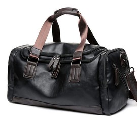 able me Men Leather Travel Weekend Overnight Duffel Bag Gym Sports Luggage Bags Handbag (able me)