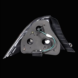 SPPC 2 Door L.E.D Taillights Black Assembly Set for Honda Civic - (Pair) Driver Left and Passenger Right Side Replacement