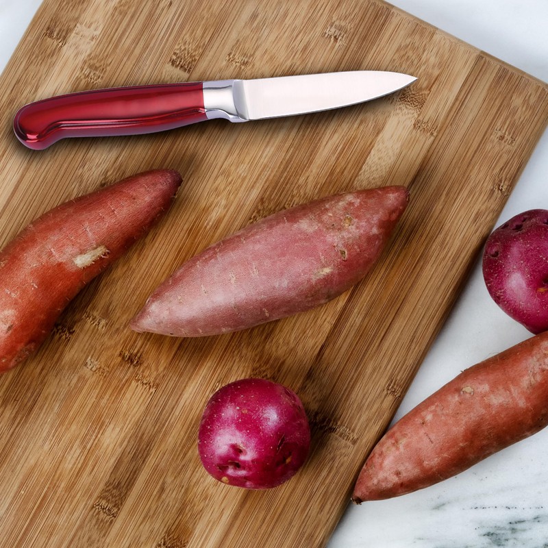 Hampton Forge Red Rorik 3.5" Paring Knife/Clear Blade Guard, 0.25