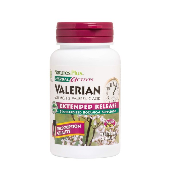 NaturesPlus Herbal Actives Valerian Extended Release Tablets - 600 mg, 30 Vegan Tablets - Natural Sleep Support Supplement - Vegetarian, Gluten-Free - 30 Servings
