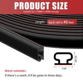 26Feet Rubber rain Strip Door Seal, Door Rubber Seal, Self-Adhesive Backing D-Shaped Door, Door Frame Insulation rain Strip Large Gap, Easy to Cut Size (Black)