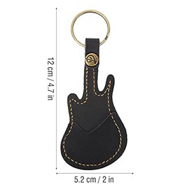 Eujgoov Estuche para Púas de Guitarra Estuche de Cuero para Púas de Guitarra Llavero Estuche para Púas de Guitarra Bolsa con Púas de Guitarra(negro)