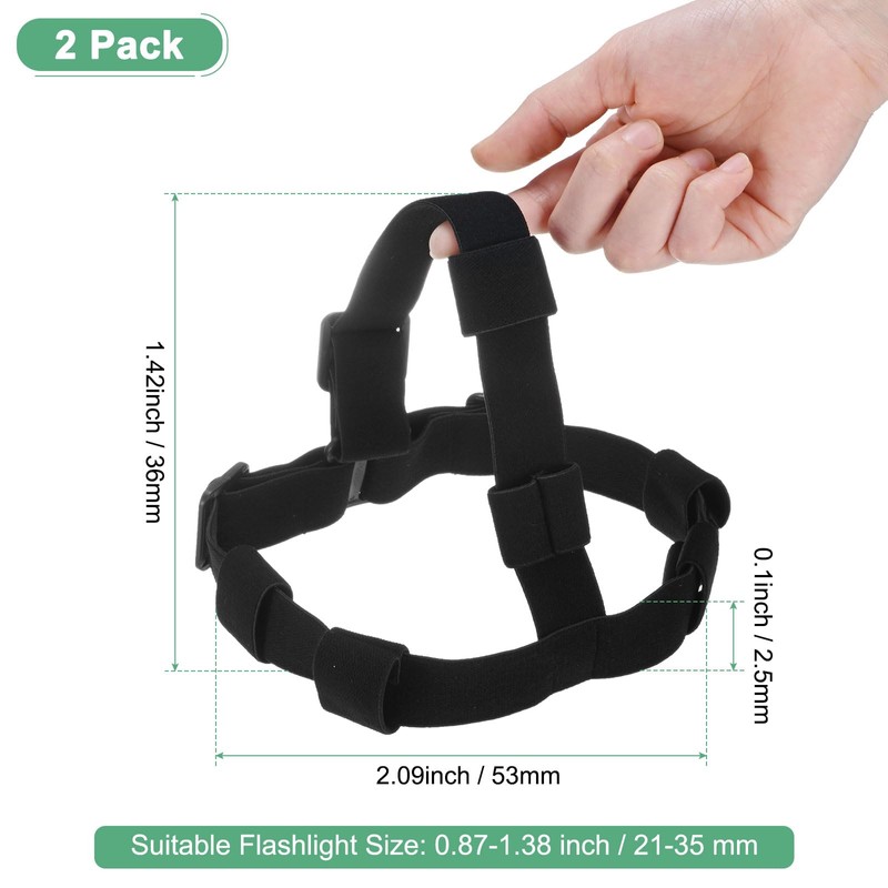 M METERXITY 2-Pack Head Lamp Replacement Strap, Elastic Headlight Strip