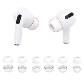6 pares de almohadillas airpods pro, airpod pro replacement con orificios de cancelación de ruido, cómodo material de silicona, 3 tallas diferentes M/L/XL, airpods pro almohadilla con estuche