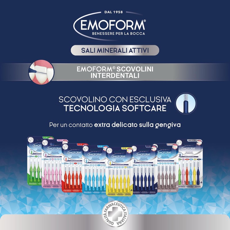 Scovolino Interdentale Emoform Rosso 6 Pz. con Tecnologia SoftCare per