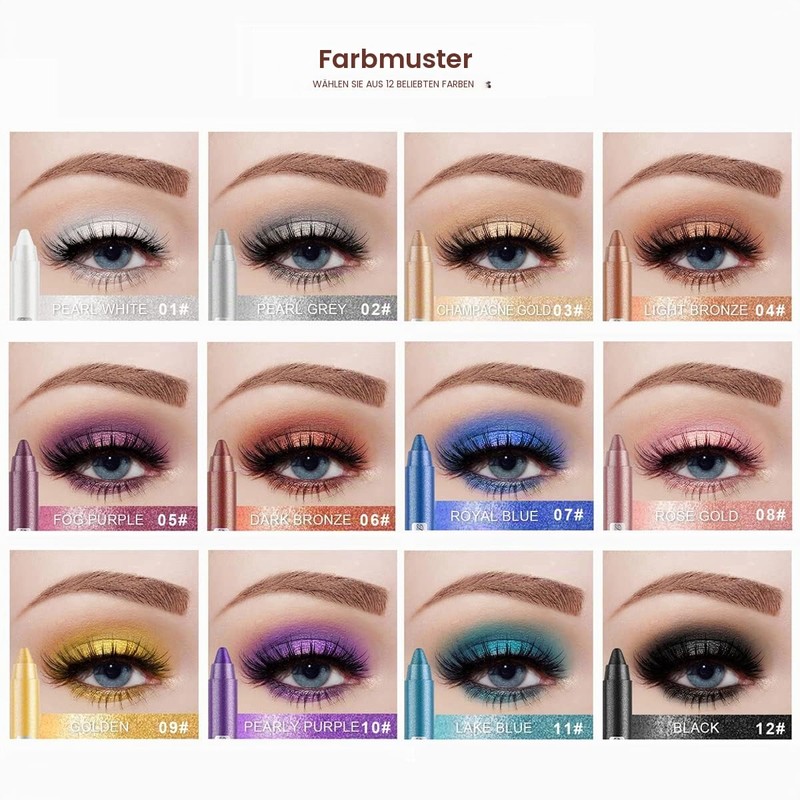 Sitovely 12 Colours Waterproof Matte Eyeshadow Pen Set with Sharpener,