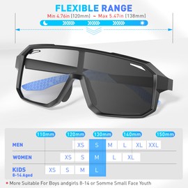 KAPVOE Photochromatic Photochromic Photochromic Children's Sunglasses Youth Baseball Sunglasses UV400 Protection Lightweight TR90 Frame Cycling Glasses for Boys Girls Sports Cycling 02