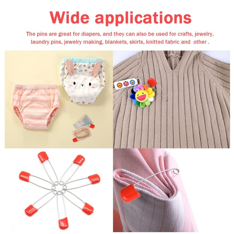 Hocansen 50 PCS Safety Pin 54mm/2.2in Baby Diaper Pins for
