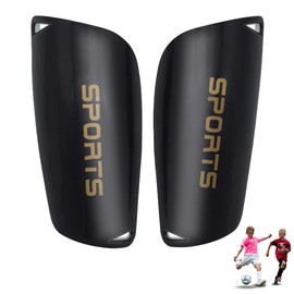 Luoqun88 Football Kids Shin Pads, 1 Pair Kids Shin Guards 6-12 Years for Football Games, Leg Protectors with Shock-Absorbing EVA for Protection Reduce hit & Injuries (Black-M)