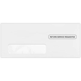 LUXPaper #10 Business Window Envelopes | Commercial Flap | Return Service Requested | 4 1/8" x 9 1/2" | Bright White | 24lb. Text | 250 Qty
