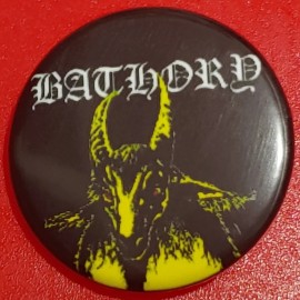 1 Inch Bathory Yellow Goat Metal Round Pinback Button