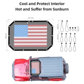 RT-TCZ para Wrangler JK - Parasol delantero de malla para Jeep Wrangler JK JKU 2007-2017, accesorios de bandera de EE. UU