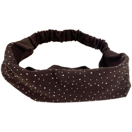 Haarband für Damen, Strass, modisch, elastisch, für Yoga, Laufen, Sport, breit, rutschfest, Haar-Zubehör, Haarreif (Braun, Einheitsgröße)