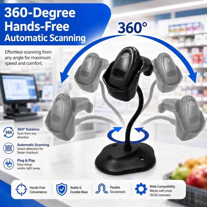 Universal Barcode Scanner Holder [New Version 2026] for Symbol Zebra