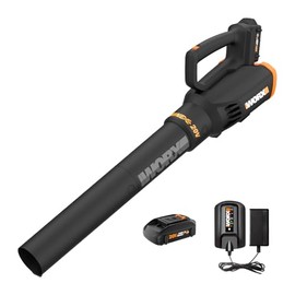 WORX WORX 20V Cordless Leaf Blower WG547, Electric Blower, Powerful Turbine Fan Technology, 2-Speed Control, for One-Hand Operation, PowerShare C 1pc 2.0 Ah Battery and 1pc 0.4 A Charger Included