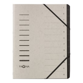 Pagna 40059-21 File Folder 12 Compartments Light Grey