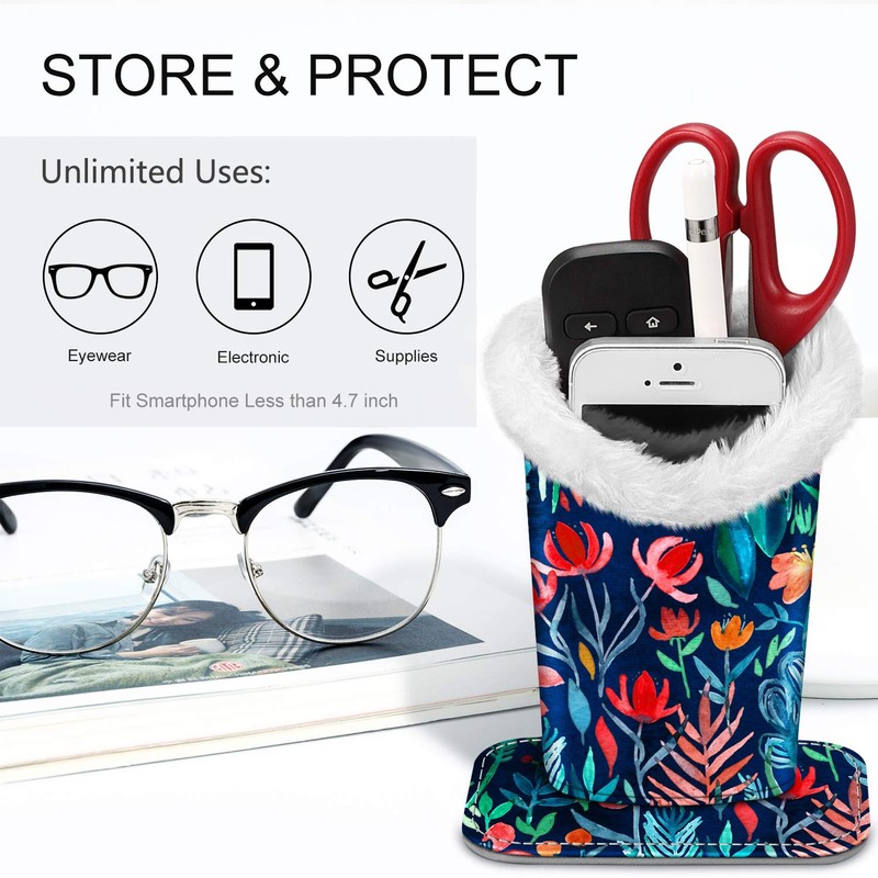 Fintie Plush Lined Eyeglasses Holder, Glasses Stand Case, Anti-scratch Glasses