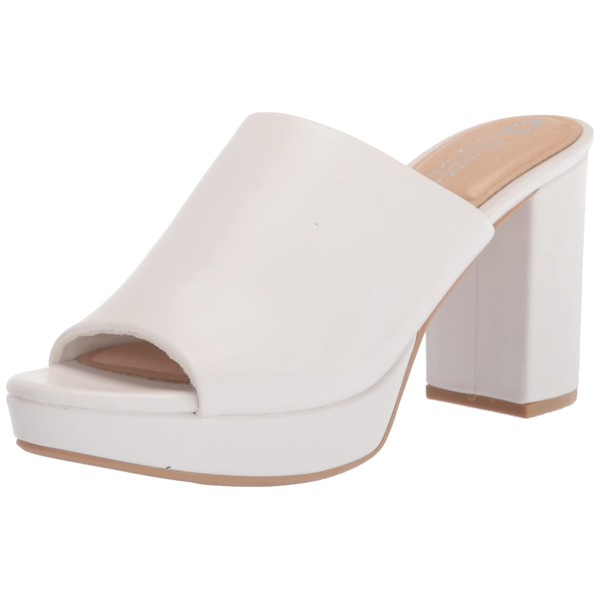 CL by Chinese Laundry Women's Get On Smooth Heeled Sandal, White, 8.5