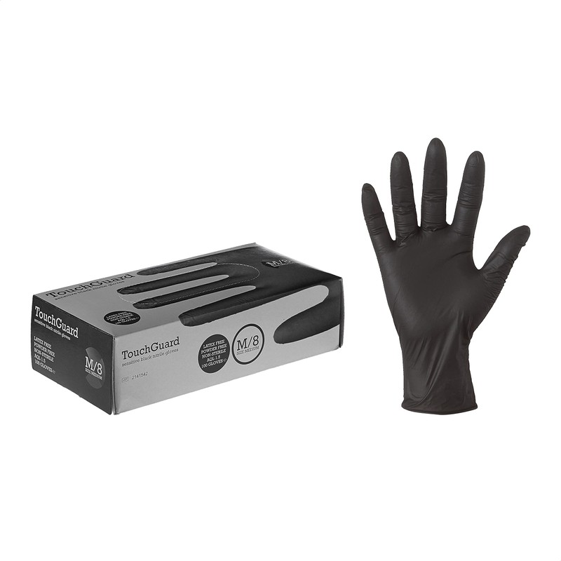 Touchguard Disposable Black Sensitive Gloves - Latex and Powder Free