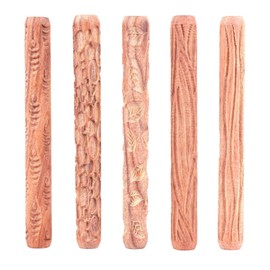 Haudang 5 Pieces Pottery Tools Hand Rolls for Clay Stamp Pattern Roller, Pottery Tools Clay Modelling Pattern Roller Kit