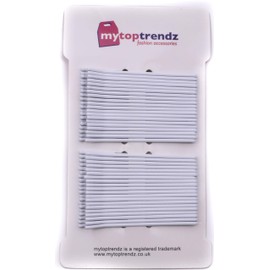 Mytoptrendz® 40 pcs Long Bobby Pins Hair Grip Long Flat Plain Flat Metal Hair Slides Hairpins for Women and Girls (White)