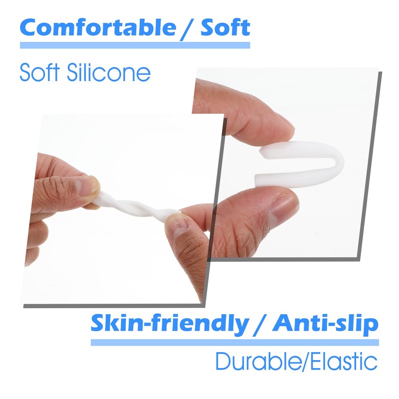 Qianyu 4 Pairs Silicone Glasses Ear Cushion Eyeglasses Temple Tips