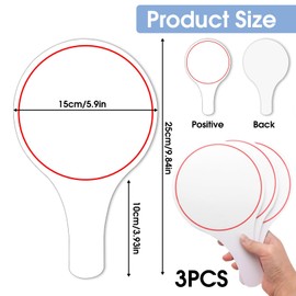 3PCS Strictly Paddles Erasable White Boards Dry Erase Single Side Handheld Auction Voting Bidding Quick Response Blank Score Paddles for Students Teachers Judges School Classroom Teaching Games