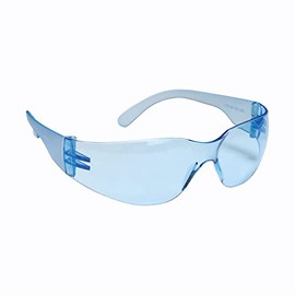 Bulldog Frosted Blue Frame Safety Glasses, Light Blue Lens