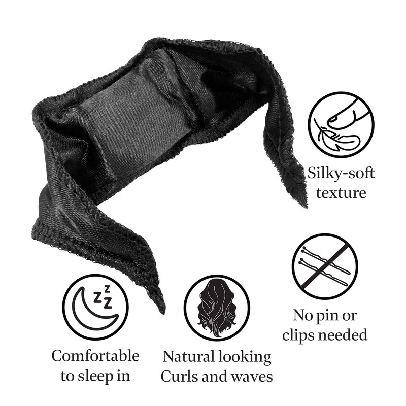 Donna Collection Pillow Satin Rollers, Black